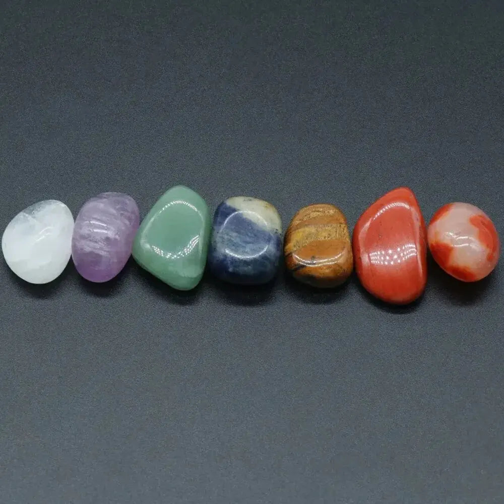 Colorful Irregular Natural Crystal Yoga Stone Seven Chakras Pendant Set Crushed Stone Resin Necklace Pendants Jewelry Making DIY
