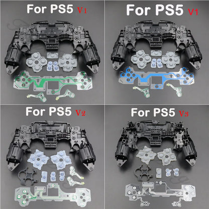 1set For PS5 V1 V2 V3 BDM-010/020/030 Controller Gamepad Middle Frame Bracket Conductive Film & Button Conductive Rubber Pad