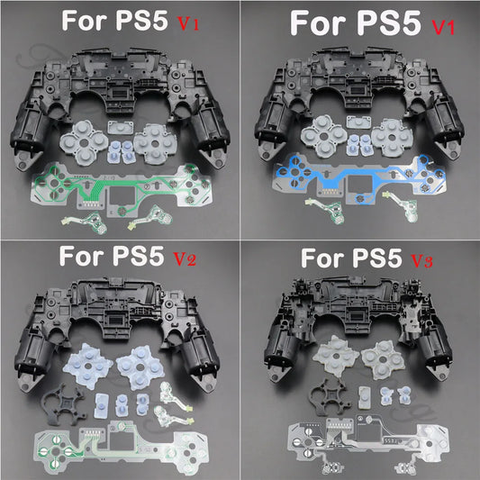 1set For PS5 V1 V2 V3 BDM-010/020/030 Controller Gamepad Middle Frame Bracket Conductive Film & Button Conductive Rubber Pad