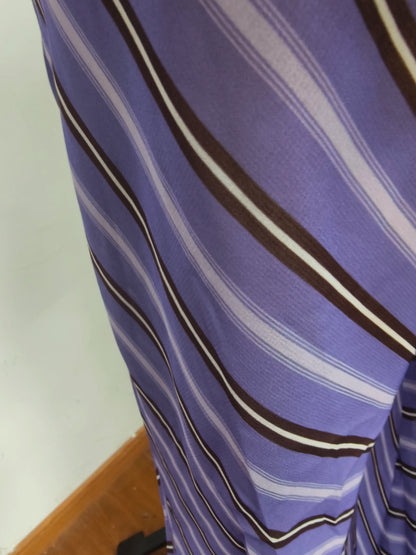 Collared Button Women's Front Sheer Vertical Stripe Two Piece Set Long Cuff Shirt High Waist Flared Wide Leg Long Pants 2026 New