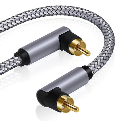 90 Degree Digital Audio Coaxial Cable 75Ω Rca to Rca Male Stereo Cable Speaker Hifi SPDIF Cord  for Sound Bar CD DVD AV TV