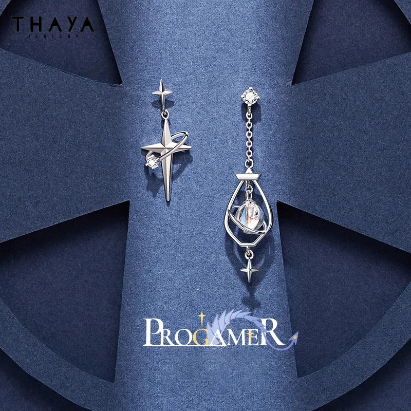 Thaya S925 Streling Silver Women Earrings Asymmetrical Fashion Earrings For Women 2024 Trending Engagement Party Fine Jewelry