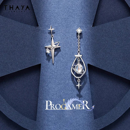 Thaya S925 Streling Silver Women Earrings Asymmetrical Fashion Earrings For Women 2024 Trending Engagement Party Fine Jewelry