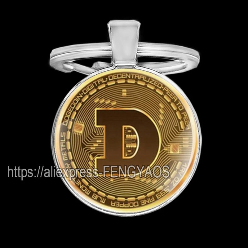 Fashion Bitcoin Keychains House Metal Pendant Classic Men's Women's Keyring Key Holder for Keys