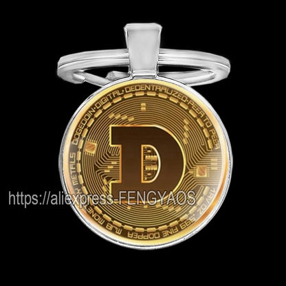 Fashion Bitcoin Keychains House Metal Pendant Classic Men's Women's Keyring Key Holder for Keys