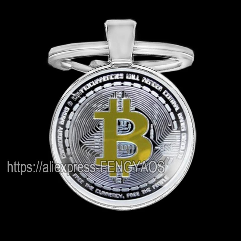 Fashion Bitcoin Keychains House Metal Pendant Classic Men's Women's Keyring Key Holder for Keys
