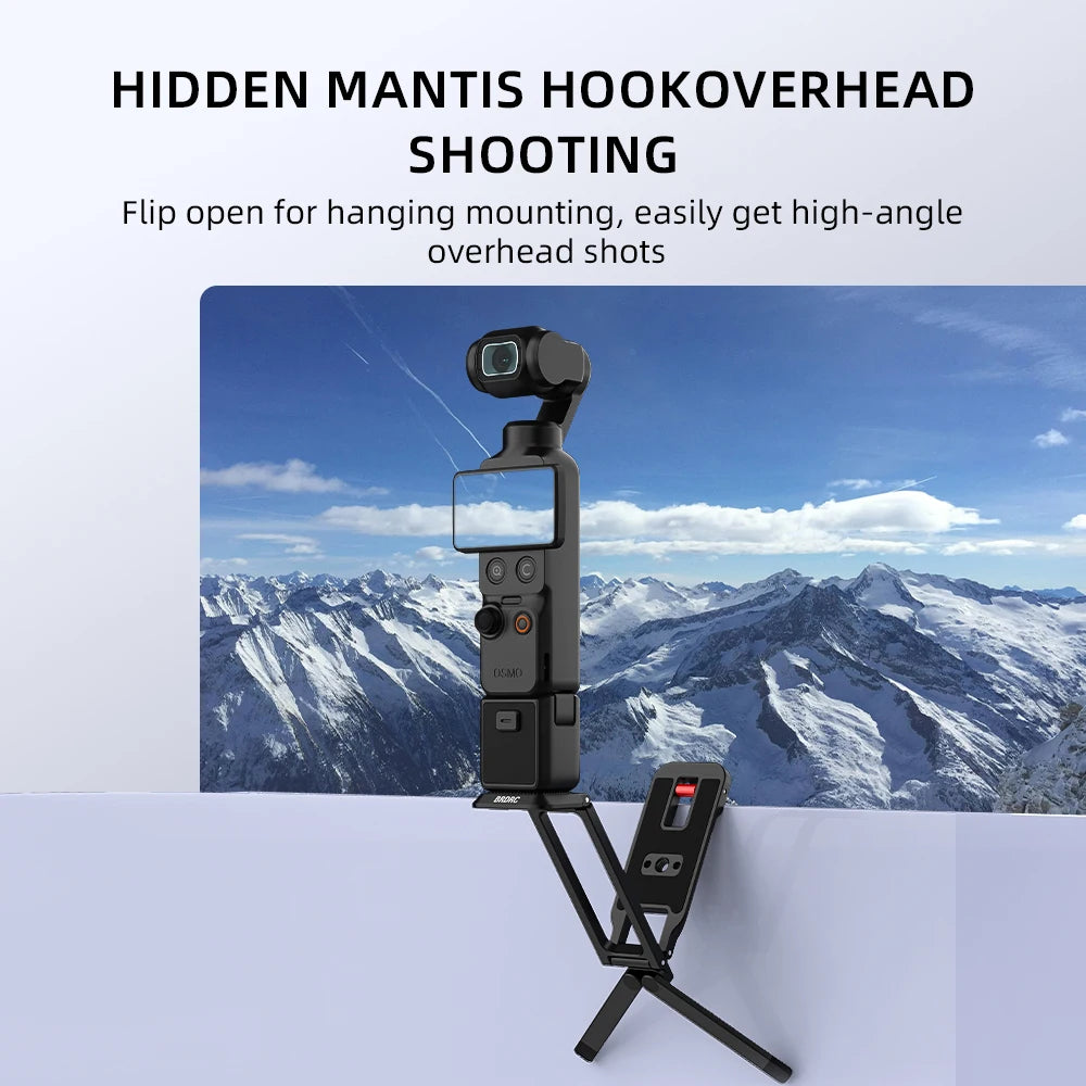 BRDRC Magnetic Quick Release Tripod for DJI Pocket 4/Pocket 3 Foldable Metal  Photography Tripod with Hidden Hook for Travel