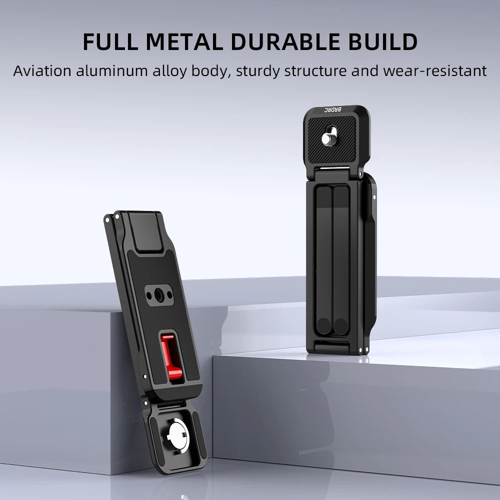 BRDRC Magnetic Quick Release Tripod for DJI Pocket 4/Pocket 3 Foldable Metal  Photography Tripod with Hidden Hook for Travel