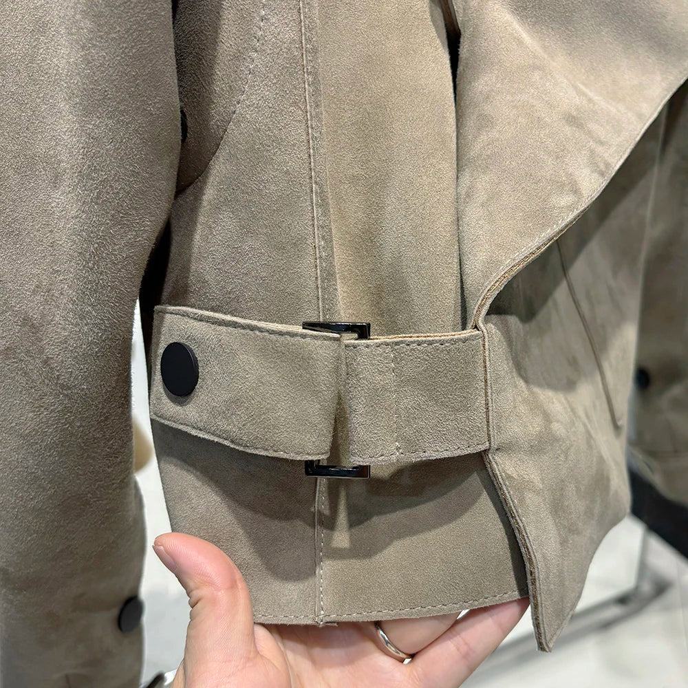 YOLOAgain 2025 Spring Loose Oversized Real Leather Jacket Women Streetwear