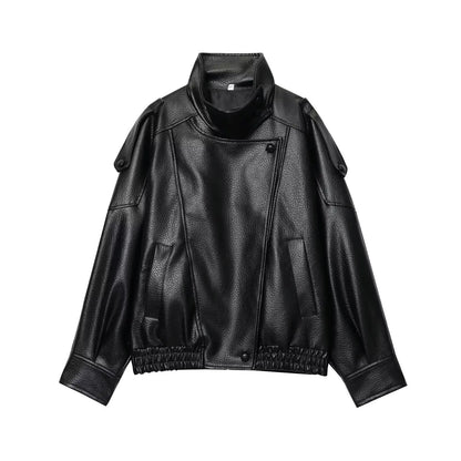 Autumn Winter Women Leather Jacket 2025 Loose Causal PU Faux Leather Jackets Coat Fashion Street Motorcycle Jackets
